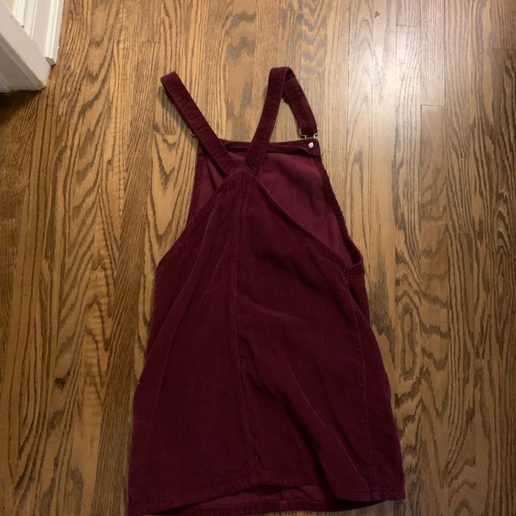 Burgundy Corduroy Overall Dress - Picture 2 of 5